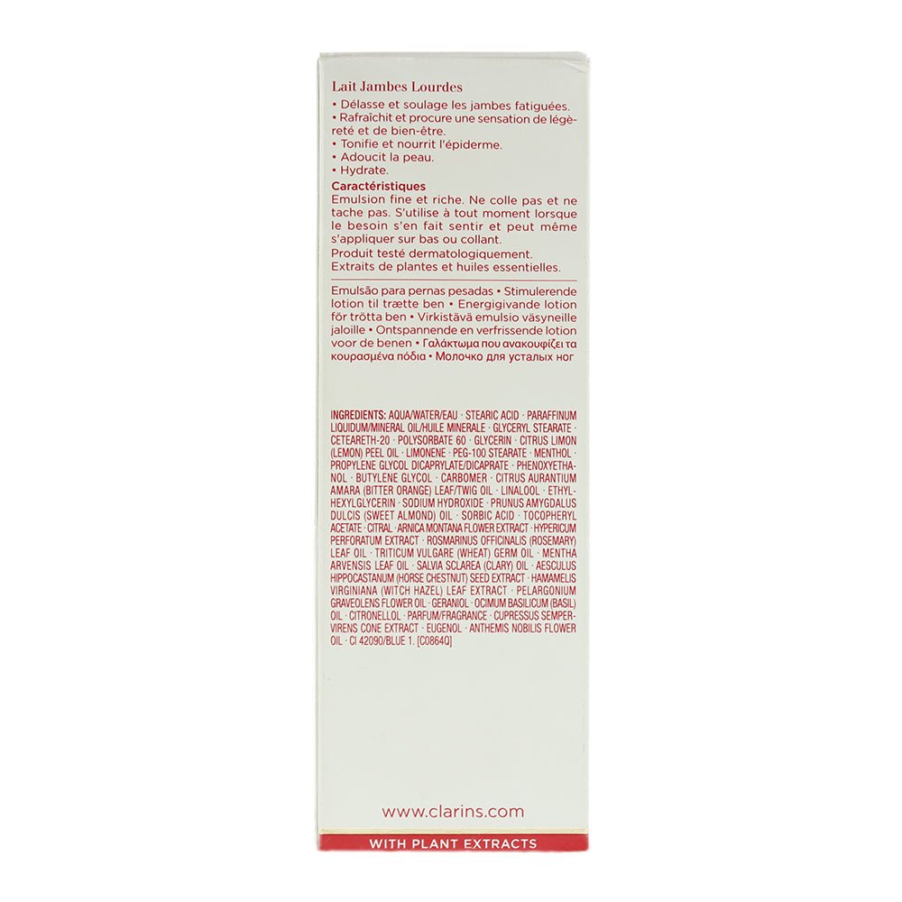 Clarins Energizing Emulsion for Tired Legs 125ml - Ingredients