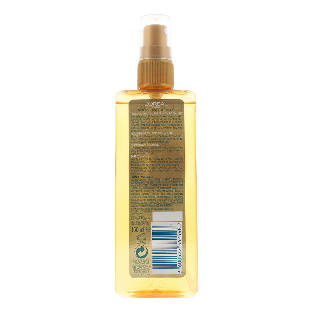 L'oreal Sublime Bronze Nourishing Body Oil 150ml
