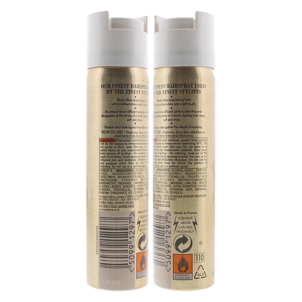 L'oreal Elnett Normal Strength Satin Hairspray 75ml - Ingredients