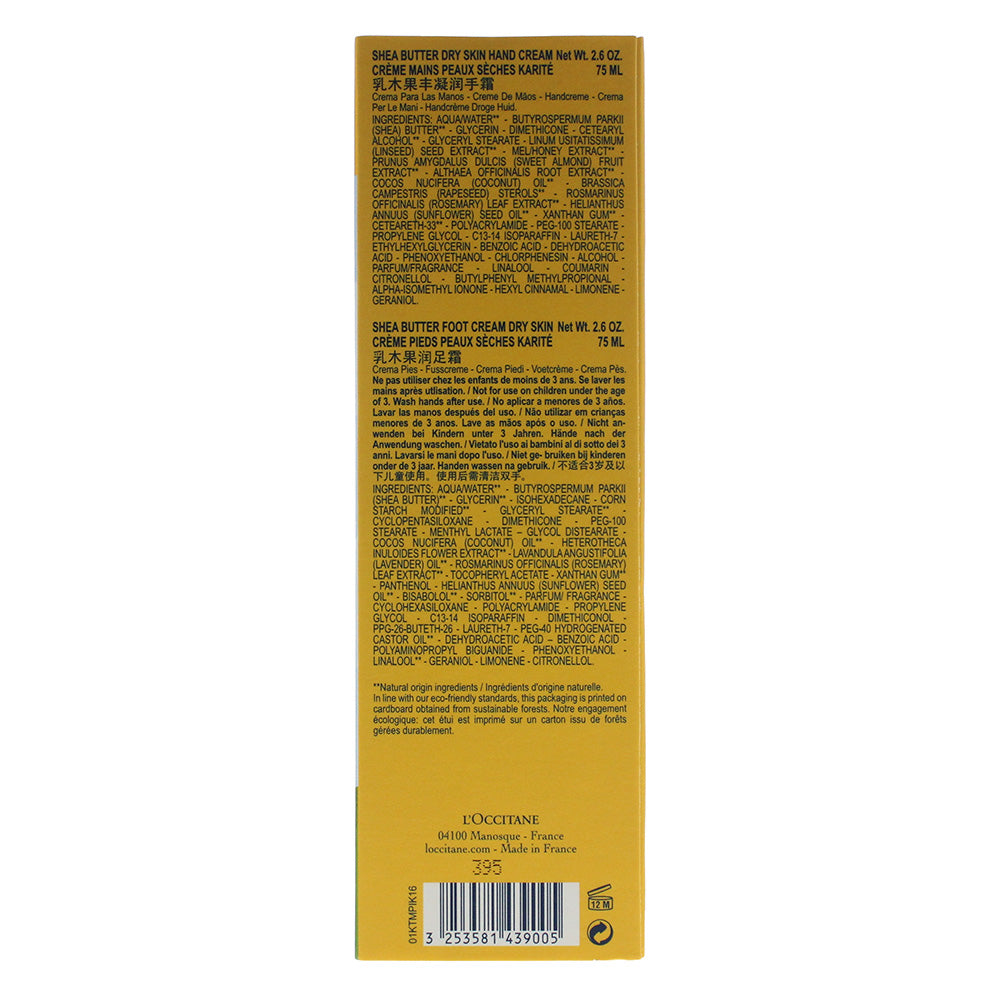 L'occitane 2 Piece Gift Set: Hand Cream 75ml - Foot Cream 75ml