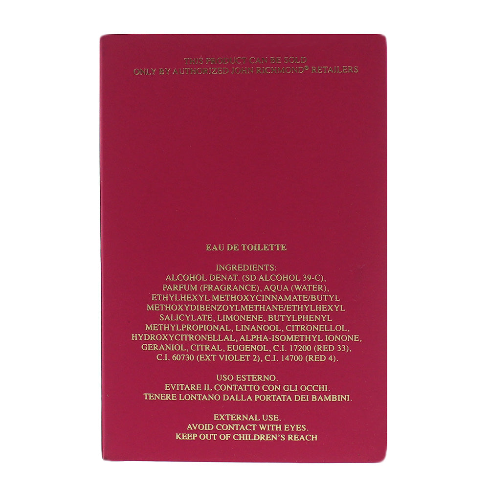 John Richmond Viva Rock Eau de Toilette 50ml - Ingredients