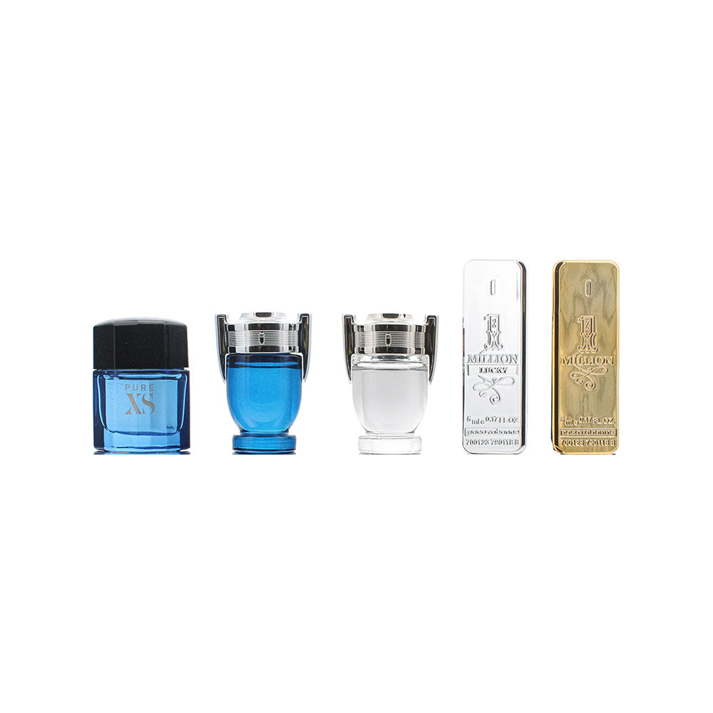 Paco Rabanne Eau de Toilette 5 Piece Gift Set: 1 Million Eau de Toilette 5ml - 1 Million Lucky Eau de Toilette 5ml - Invictus Eau de Toilette 5ml -  - Product