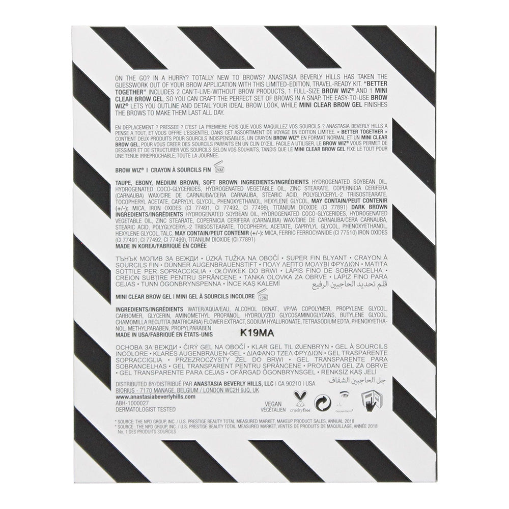 Anastasia Beverly Hills Better Together Brow Kit: - Dark Brown Brow Wiz - Clear 