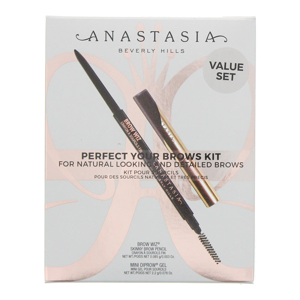 Anastasia Beverly Hills Perfect Your Brows Kit: - Taupe Wiz Brow - Mini Dip Brow Gel - Box