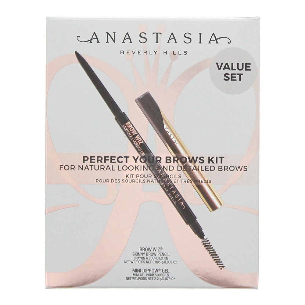 Anastasia Beverly Hills Perfect Your Brows Kit: - Medium Brown Wiz Brow - Mini D - Box