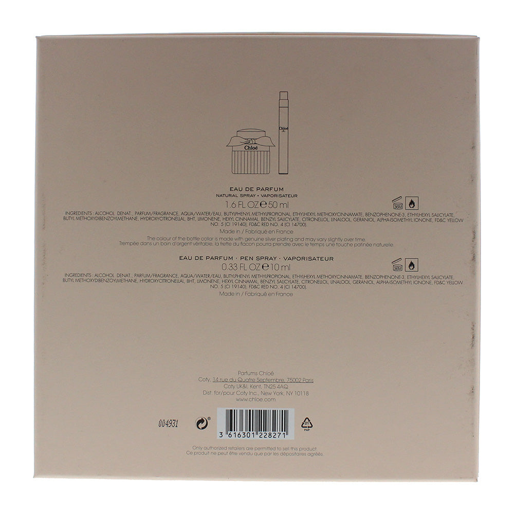 Chloé 2 Piece Gift Set: Eau De Parfum 50ml -  Eau De Parfum 10ml