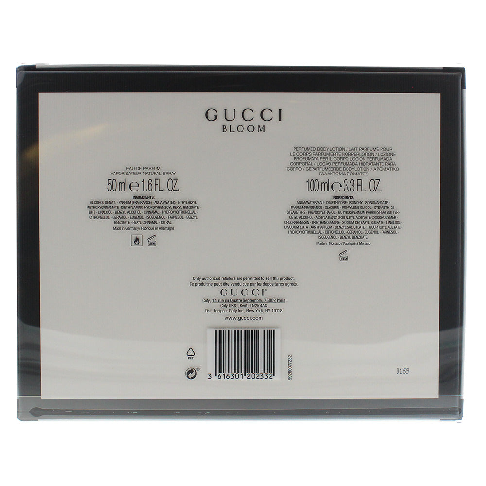Gucci Bloom 2 Piece Gift Set: Eau De Parfum 50ml -  Body Lotion 100ml