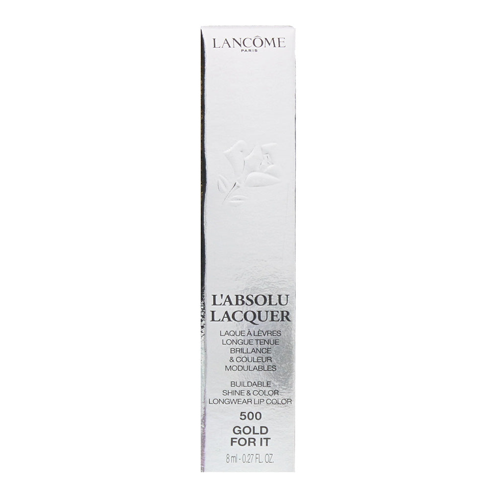 Lancôme L'Absolu Lacquer #500 Gold For It Lipstick 8ml - Box