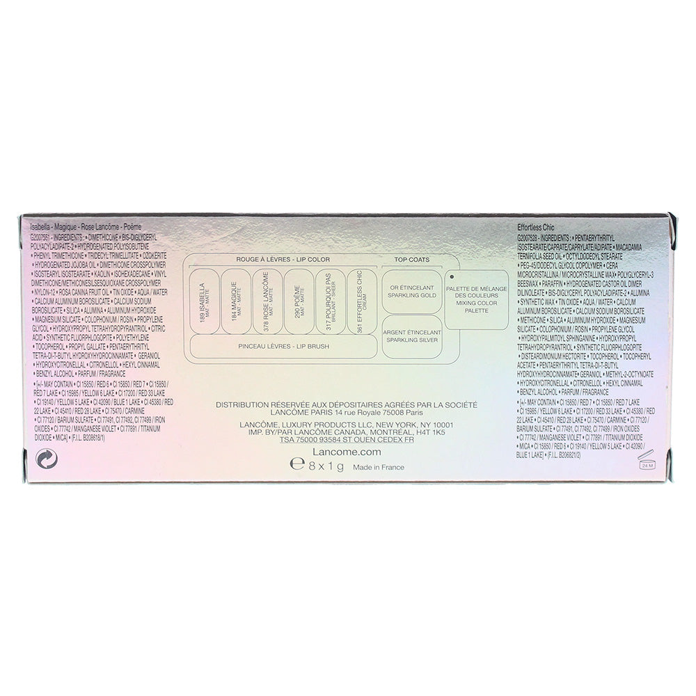 Lancôme L'absolu Rouge Starlight Sparkle Lipstick Palette 6 x Colours - 2 x Top Coats