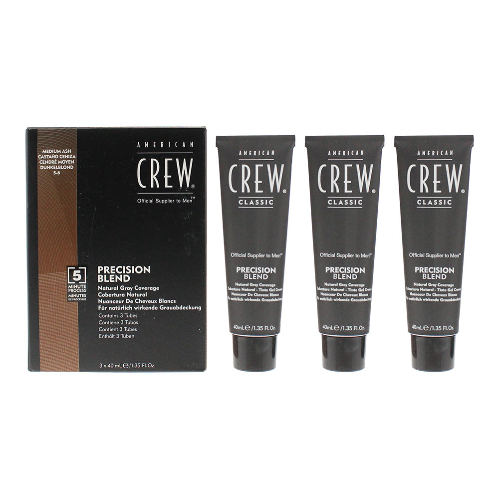 American Crew Precsion Blend Medium Ash Hair Colour 3 x 40ml