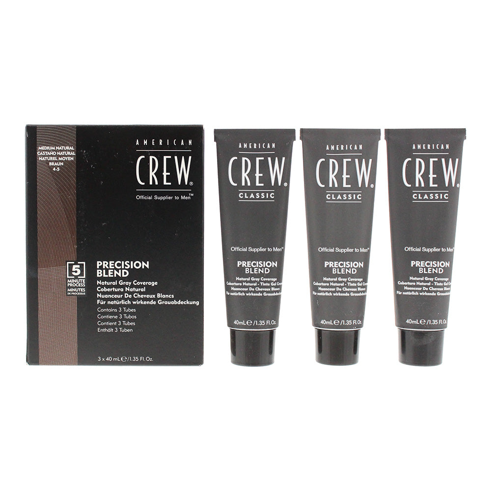 American Crew Precision Blend Medium Natural Hair Colour 3 x 40ml