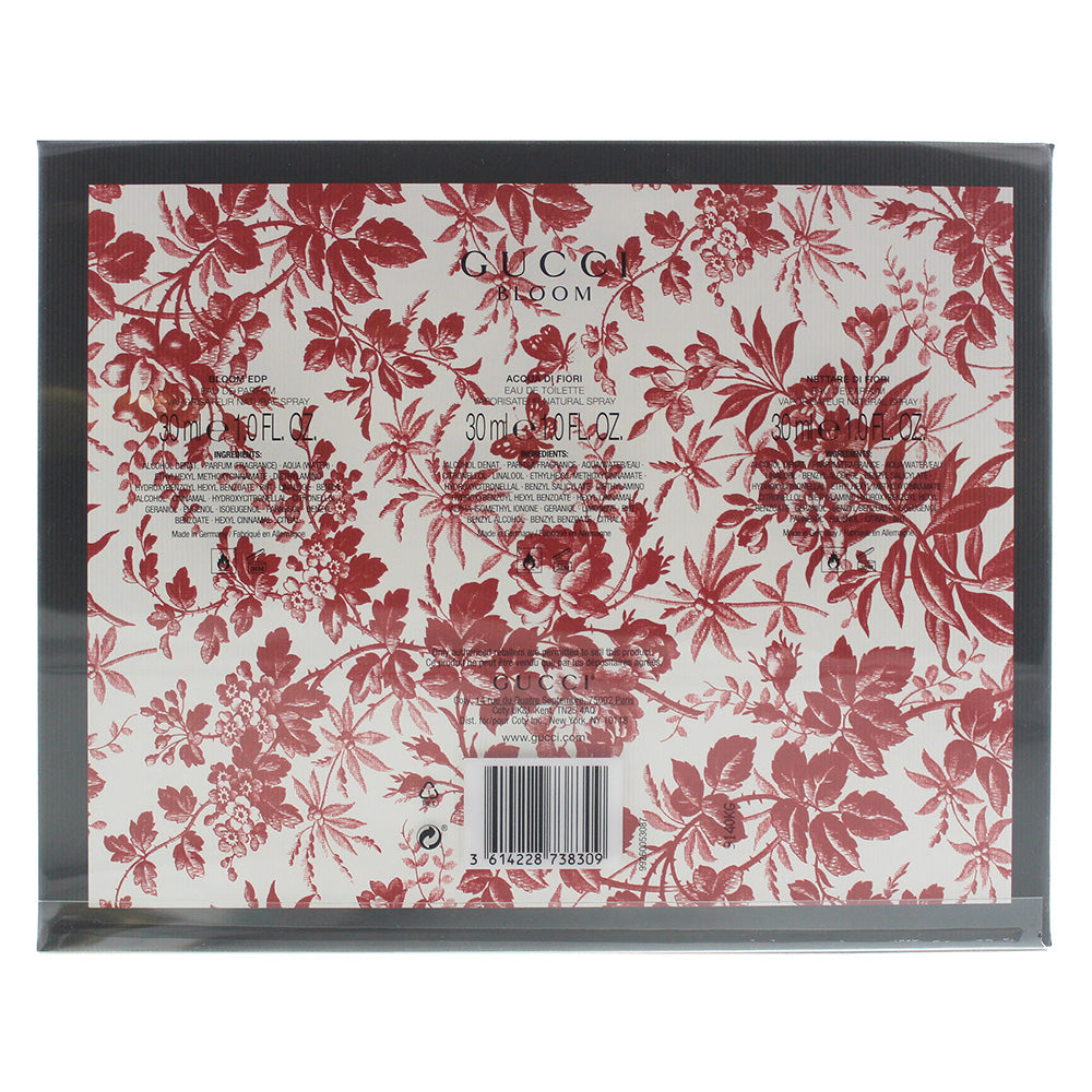 Gucci 3 Piece Gift Set: Bloom Eau De Parfum 30ml - Bloom Acqua Di Fiori Eau De Toilette 30ml - Bloom Nettare Di Fiori Eau De Parfum 30ml
