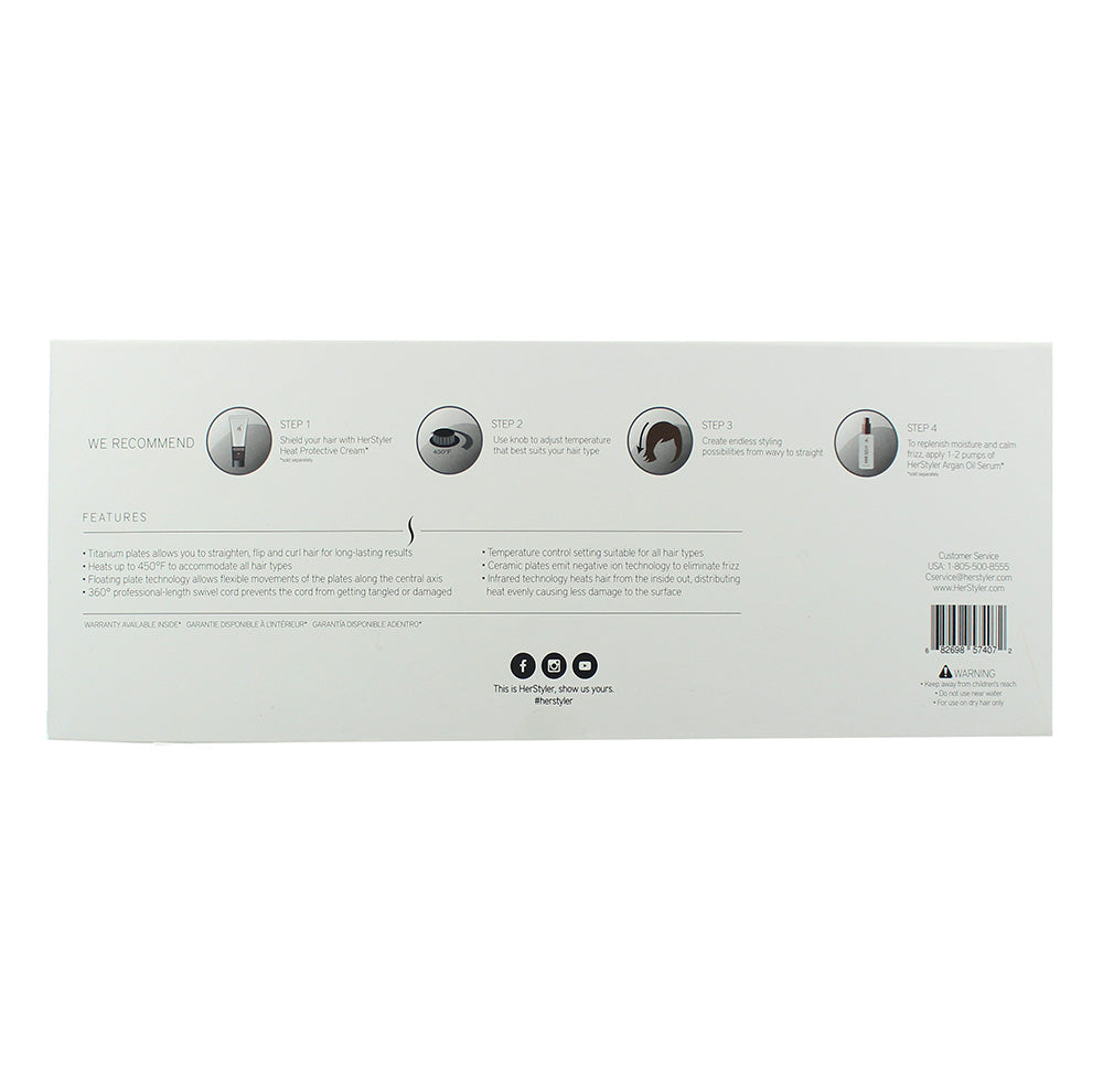 Herstyler Rose Gold Titanium Turbo Hair Straightener