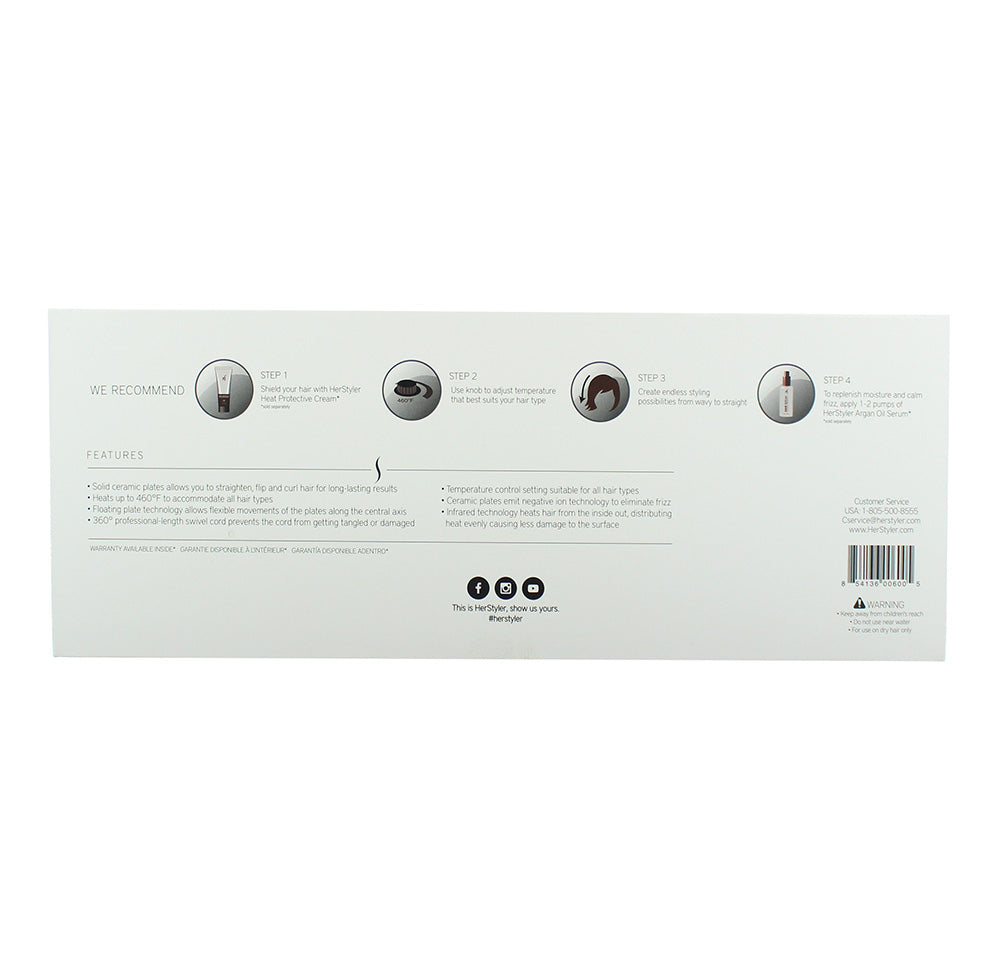 Herstyler Forever Black Flat Ceramic Styling Iron 