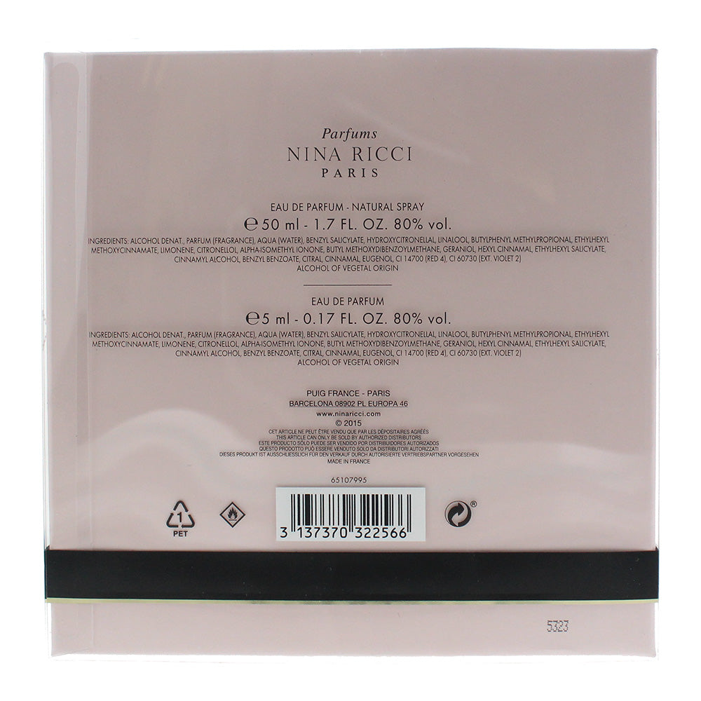 Nina Ricci L'extase Eau de Parfum 2 Piece Gift Set: Eau de Parfum 50ml - Eau de Parfum 5ml - Ingredients