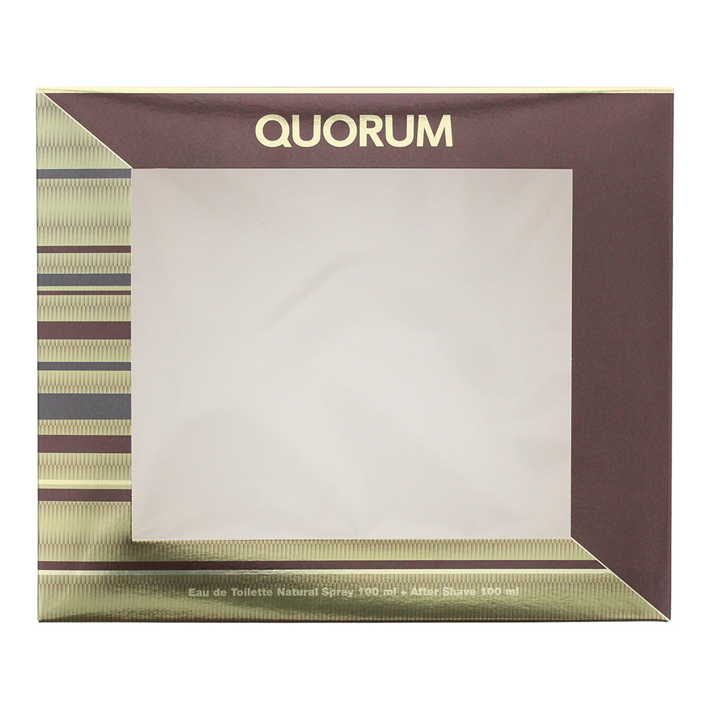 Antonio Puig Quorum 2 Piece Gift Set: Eau de Toilette 100ml - Aftershave 100ml - Box