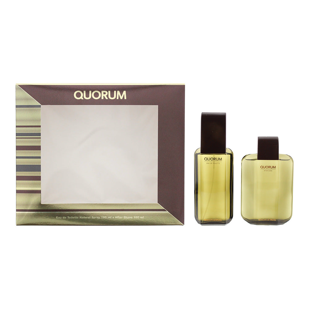 Antonio Puig Quorum 2 Piece Gift Set: Eau de Toilette 100ml - Aftershave 100ml
