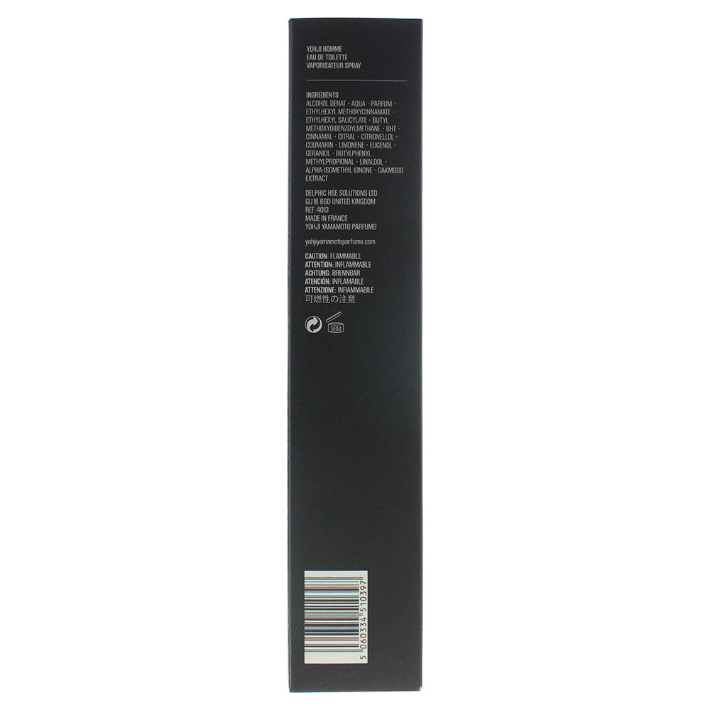 Yohji Yamamoto Homme Eau De Toilette 100ml
