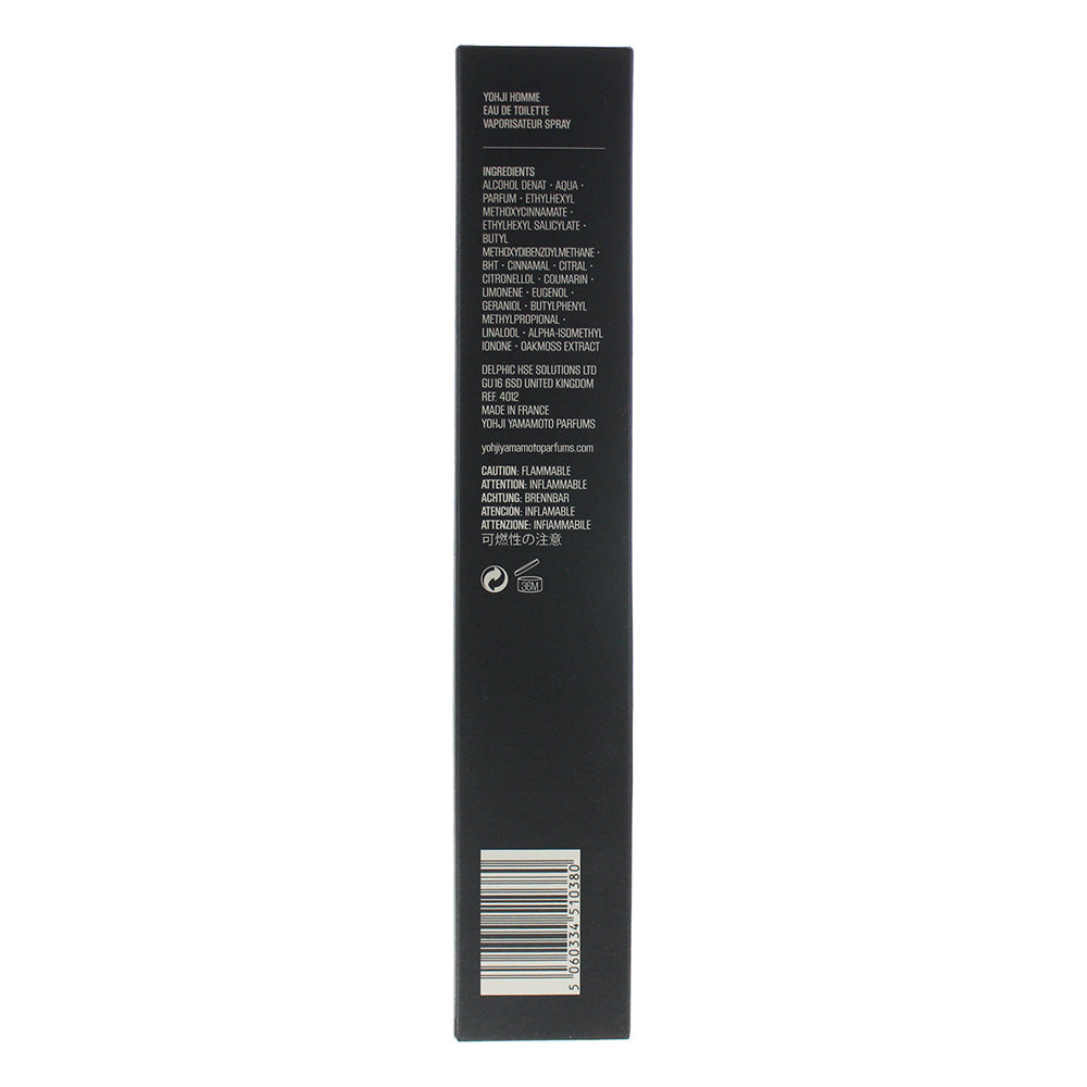 Yohji Yamamoto Yohji Homme Eau De Toilette 50ml