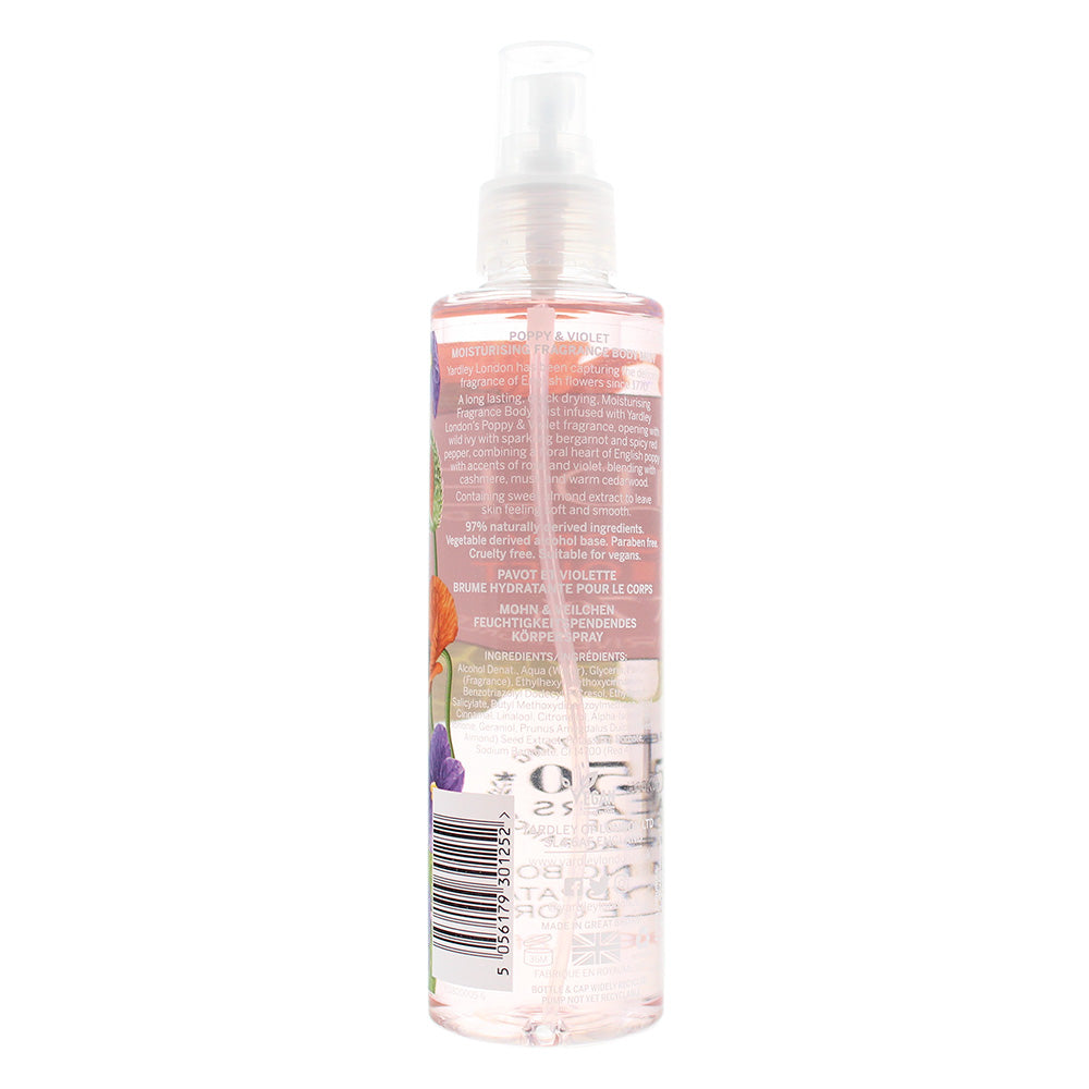 Yardley Poppy and Violet Body Mist 200ml