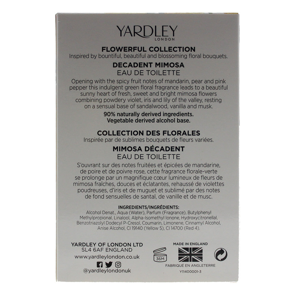 Yardley Decadent Mimosa Eau De Toilette 50ml