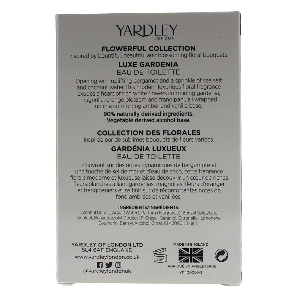 Yardley Luxe Gardenia Eau de Toilette 50ml - Ingredients