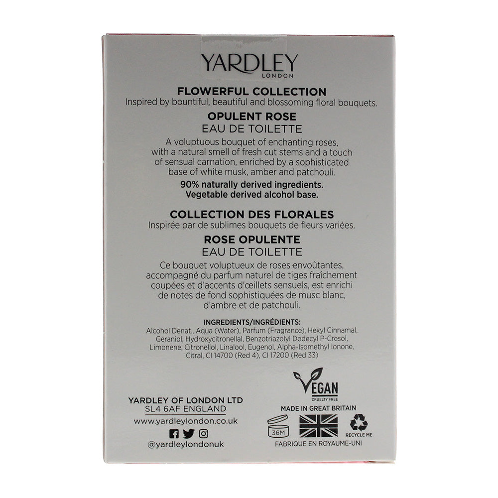 Yardley Opulent Rose Eau De Toilette 50ml