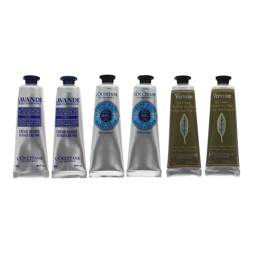 L'occitane 6 Piece Gift Set: Shea Butter - Lavender - Verbena 2 x each Hand Crea - Product