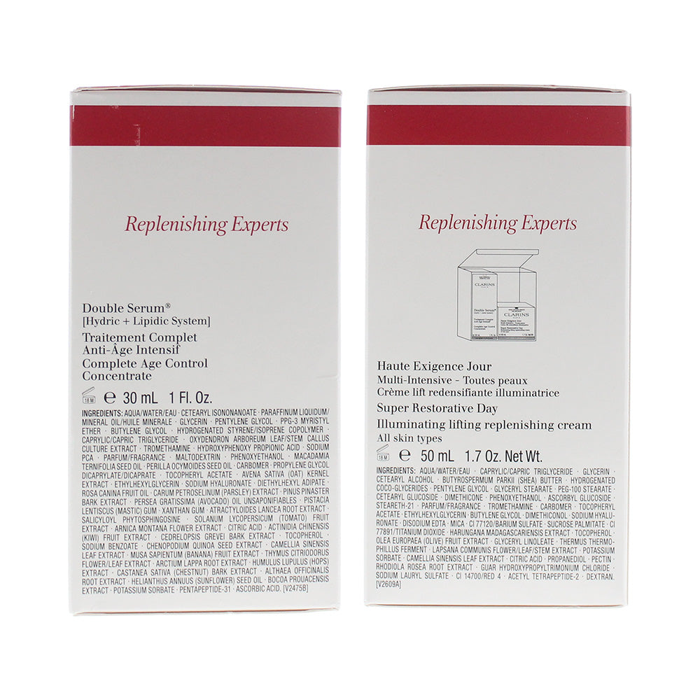 Clarins 2 Piece Gift Set:  Super Restorative Day Cream 50ml - Double Serum 30ml