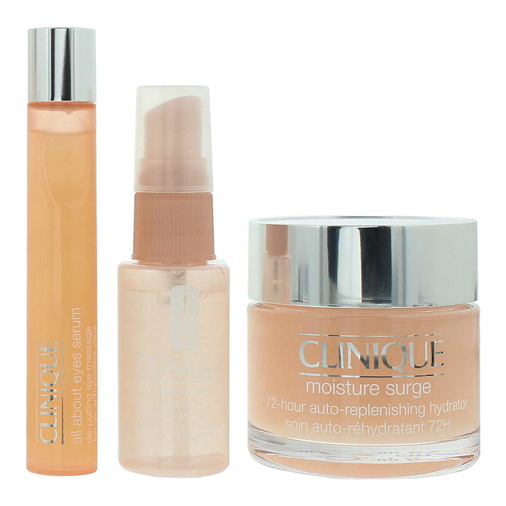 Clinique 3 Piece Gift Set:  Moisture Surge Hydrater 75ml -  Skin Relief 30ml - A - Product