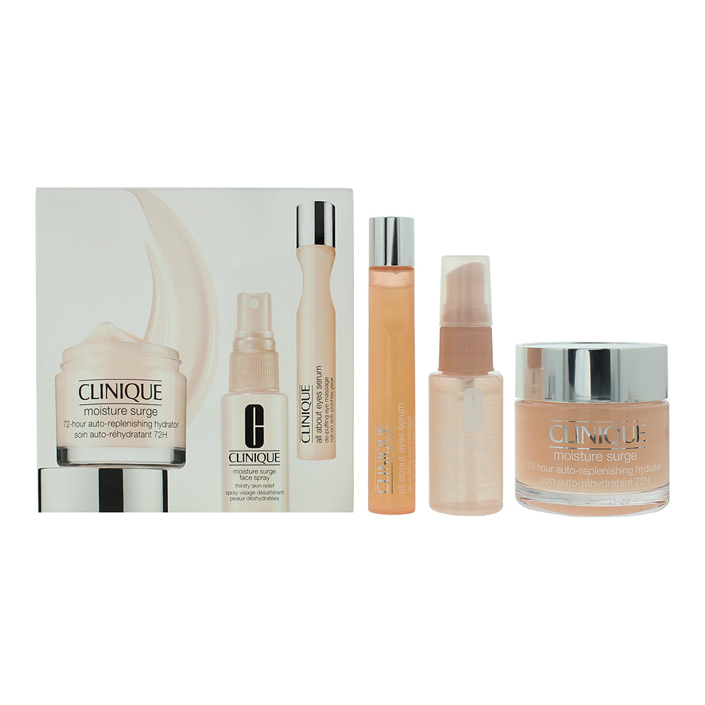 Clinique 3 Piece Gift Set:  Moisture Surge Hydrater 75ml -  Skin Relief 30ml - A