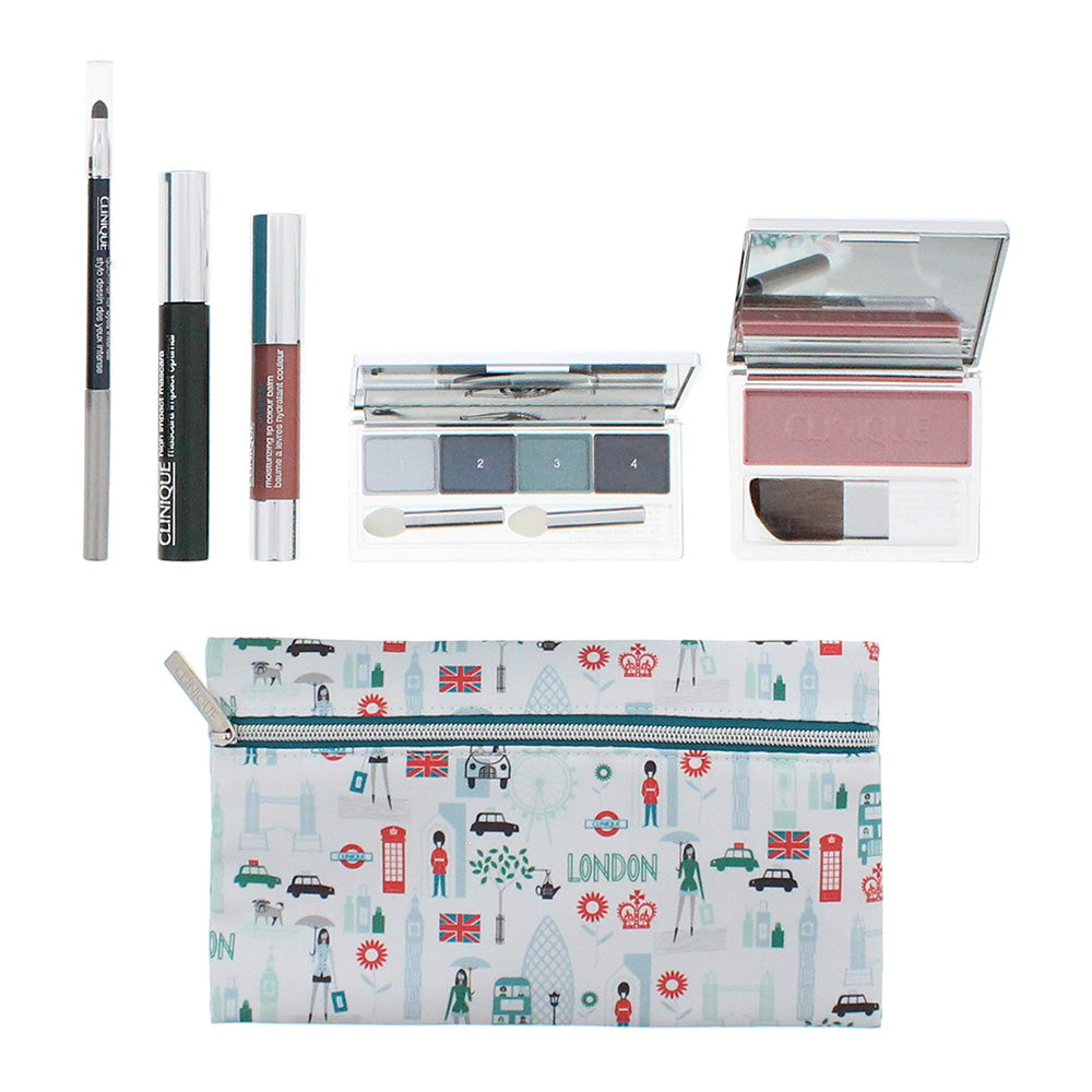 Clinique 5 Piece Gift Set: Eye Palette - Eye Liner - Mascara - Blush - Lip Balm  - Product