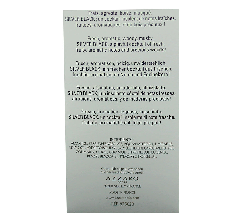 Azzaro Pour Homme Silver Black Eau de Toilette 50ml
