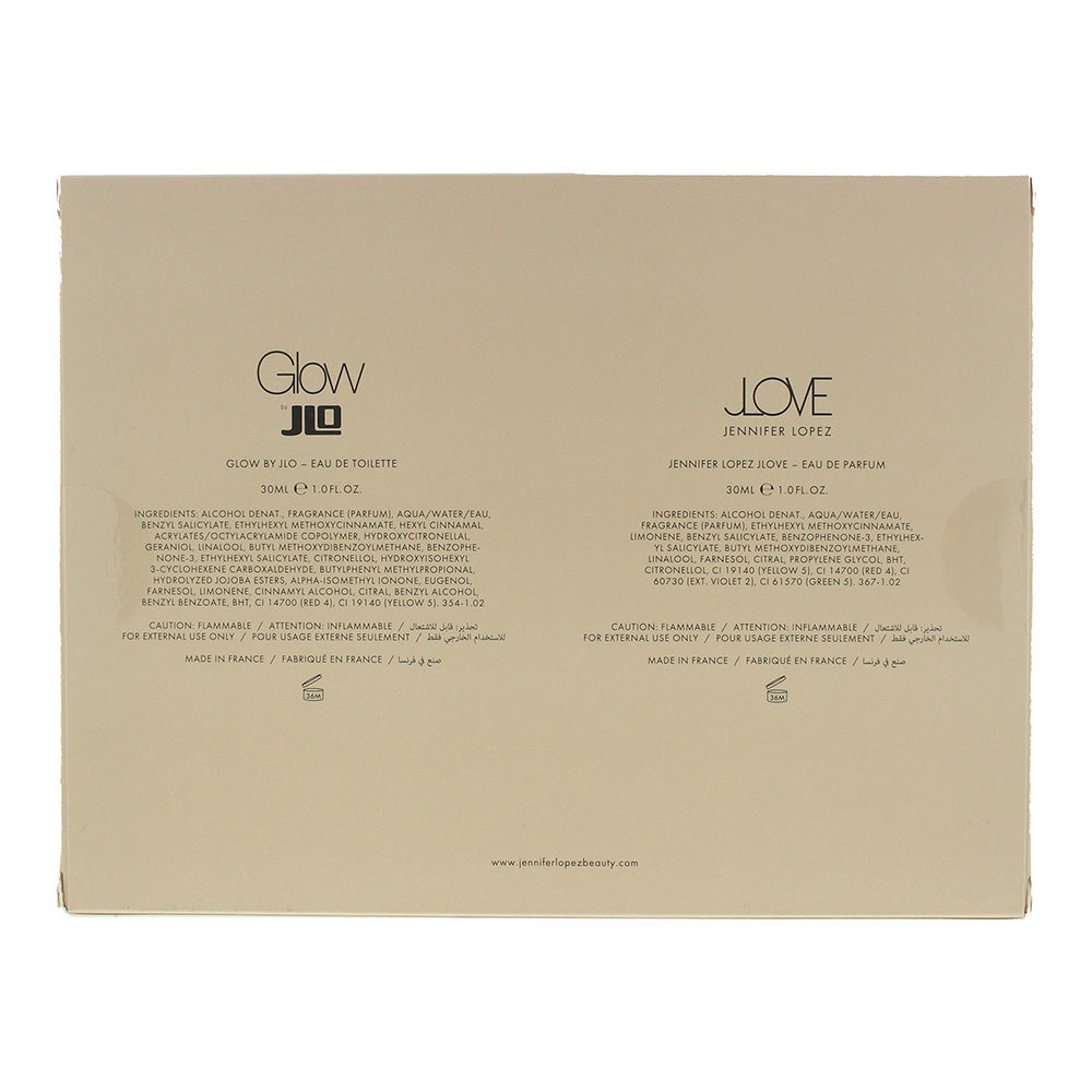 Jennifer Lopez Glow 2 Piece Gift Set: Glow Eau De Toilette 30ml - Love Eau De Toilette 30ml