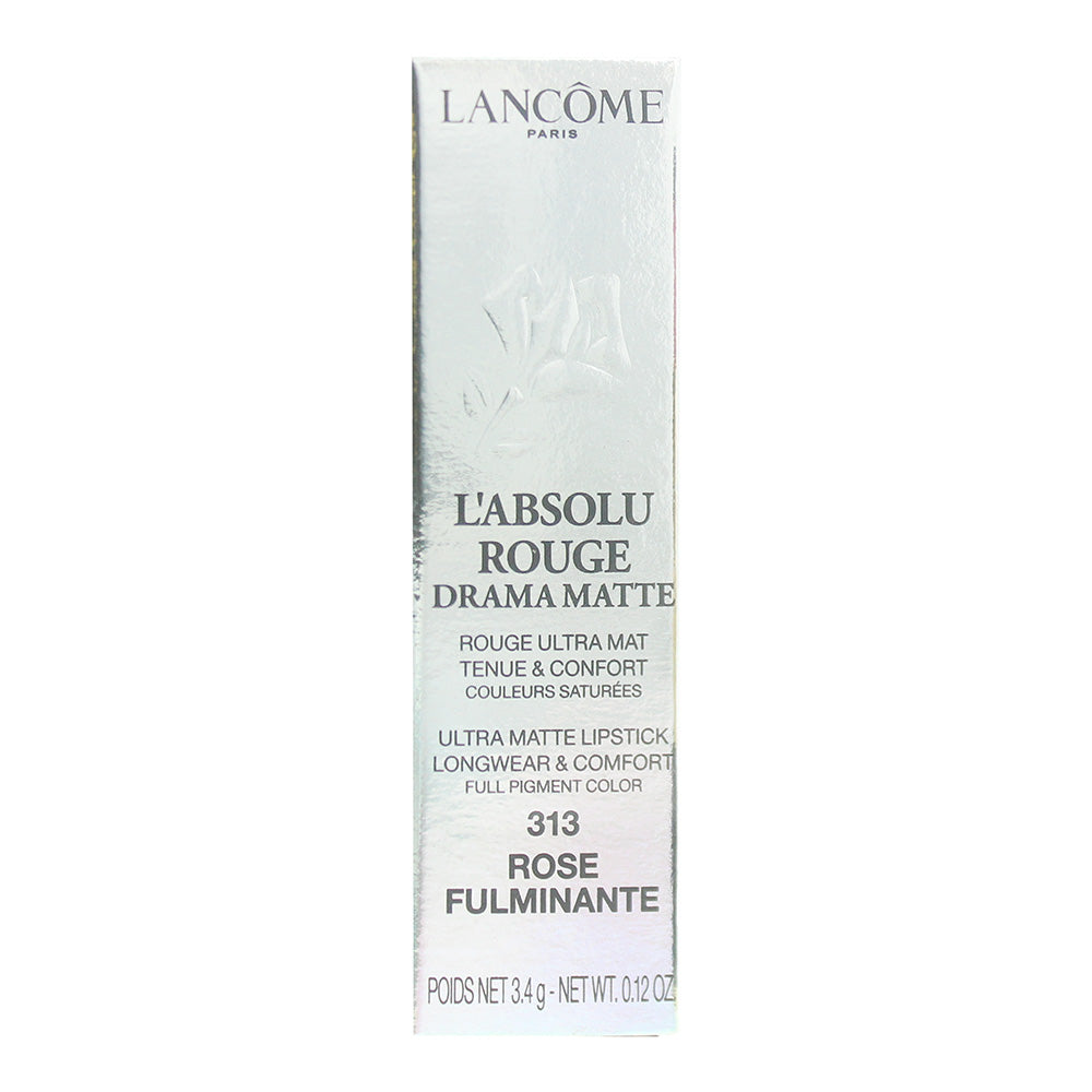 Lancôme L'Absolu Rouge Drama Matte 313 Rose Fulminante Lipstick 3.4g - Box