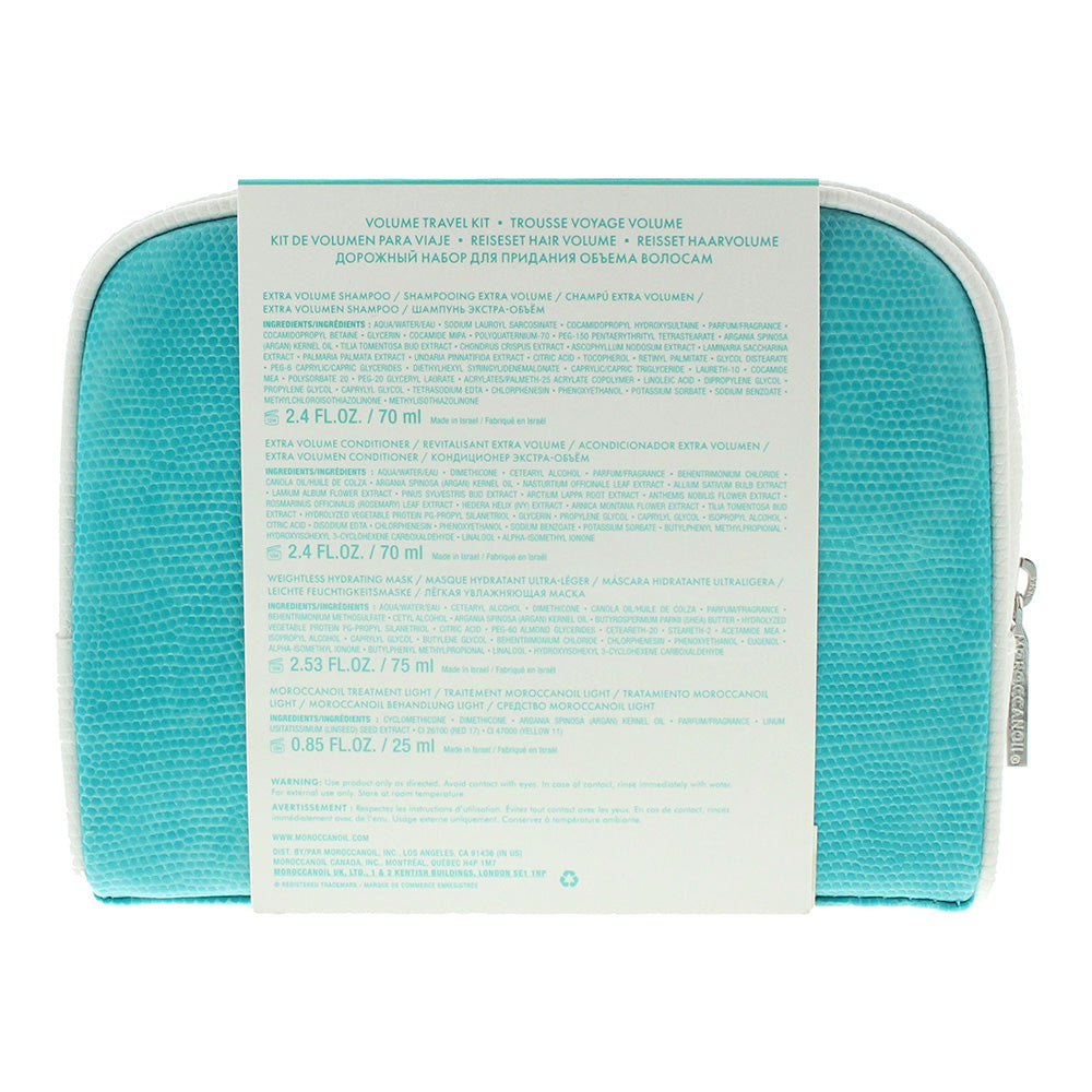 Moroccanoil 5 Piece Gift Set: Hair Oil Treatment 25ml - Volumizing Shampoo 70ml - Volumizing Conditioner 70ml - Hair Mask 75ml - Pouch