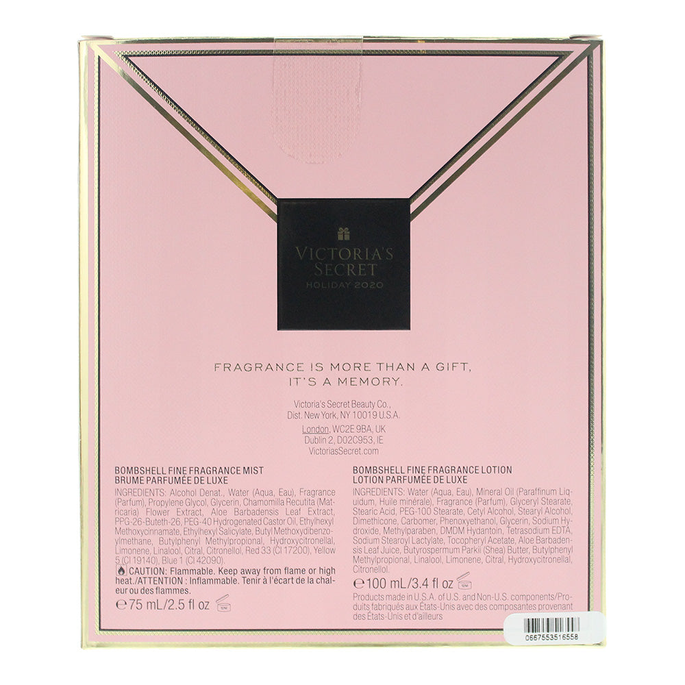 Victoria's Secret Bombshell 2 Piece Gift Set: Fragrance Mist 75ml - Fragrance Lotion 100ml - Ingredients