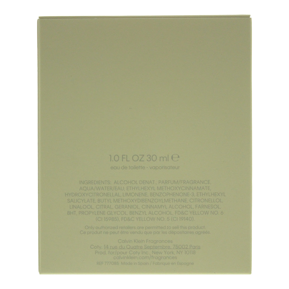 Calvin Klein Women Eau de Toilette 30ml - Ingredients