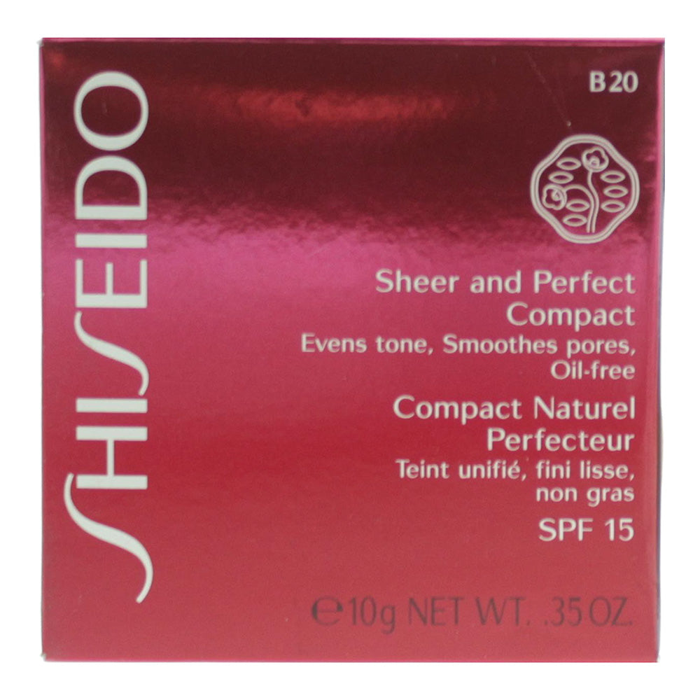 Shiseido Sheer and Perfect B20 Natural Light Beige Compact Foundation 10g - Box