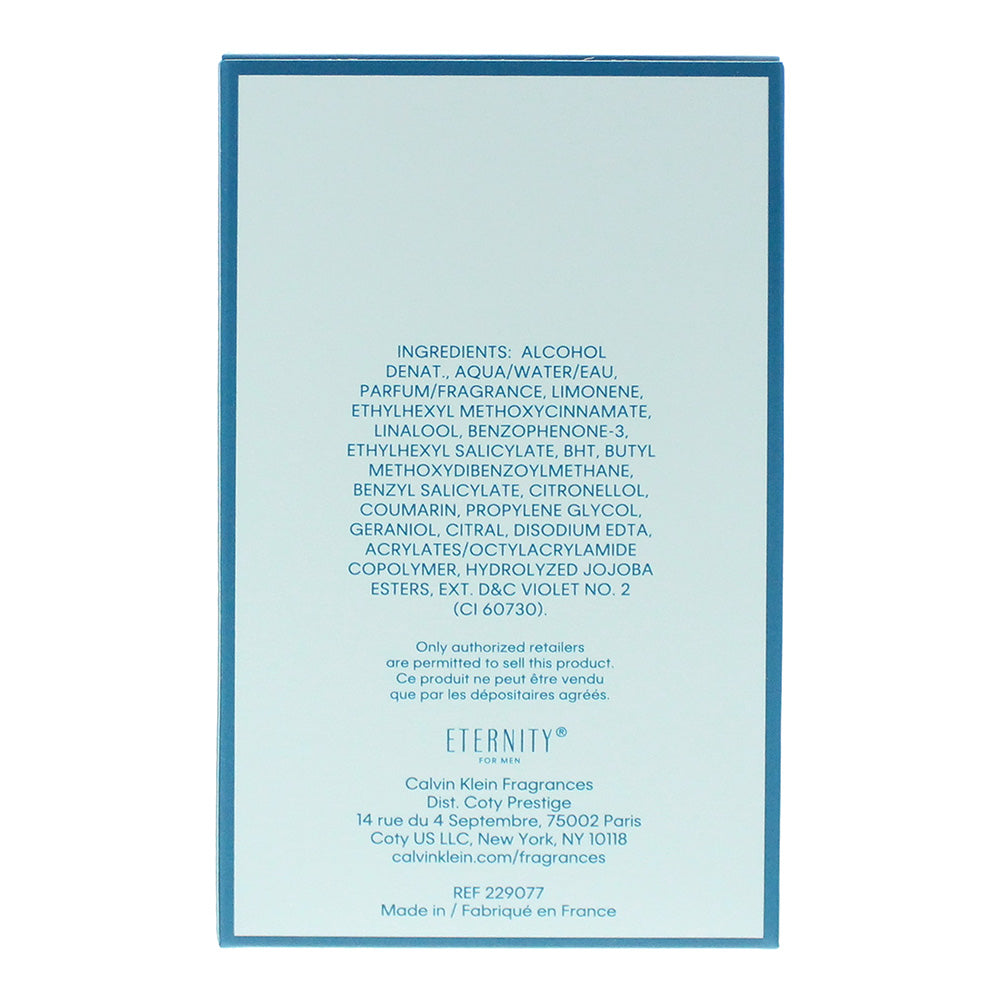 Calvin Klein Eternity For Men Air Eau de Toilette 100ml - Ingredients