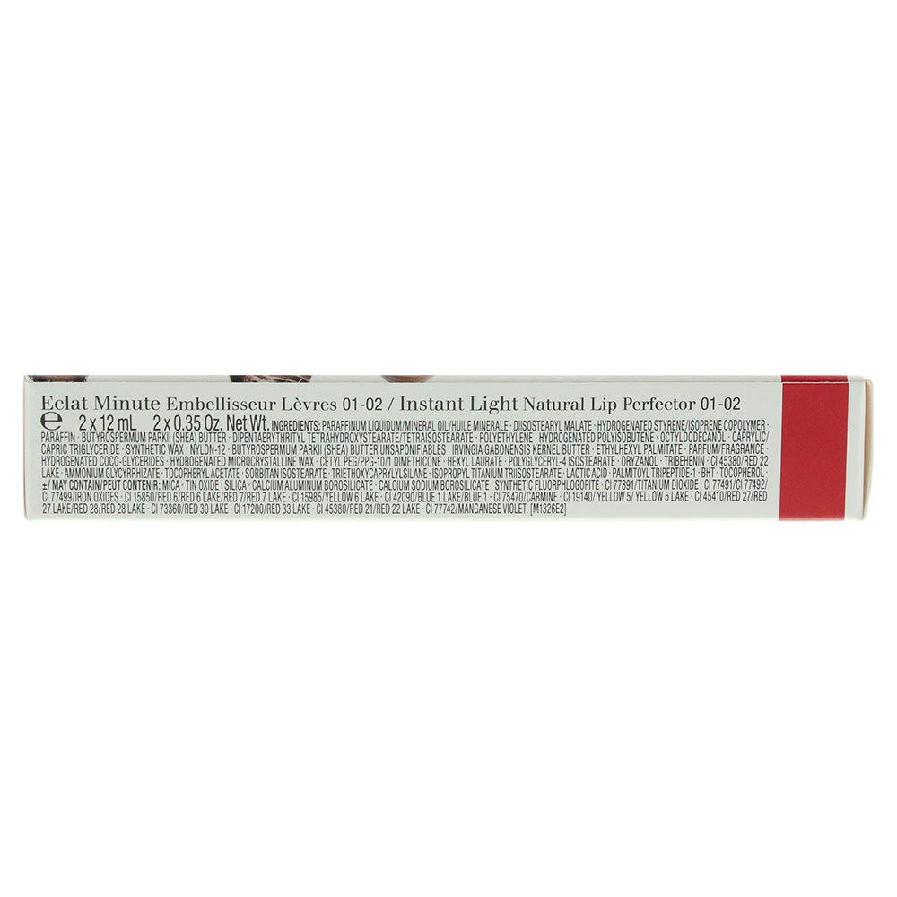 Clarins Instant Light Lip Perfector Duo: 01 Rose Shimmer 12ml - 02 Apricot Shimmer 12ml