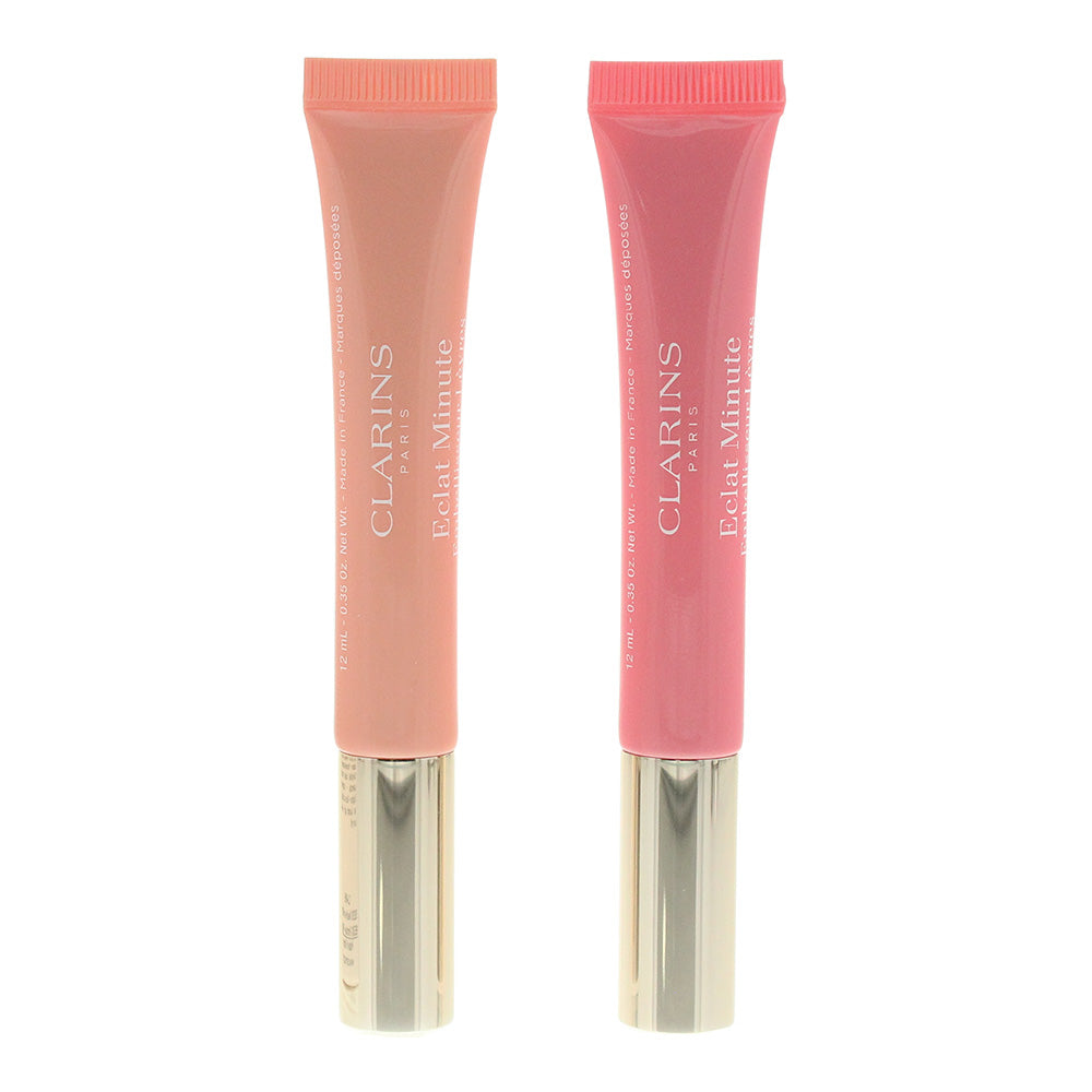 Clarins Instant Light Lip Perfector Duo: 01 Rose Shimmer 12ml - 02 Apricot Shimm - Product