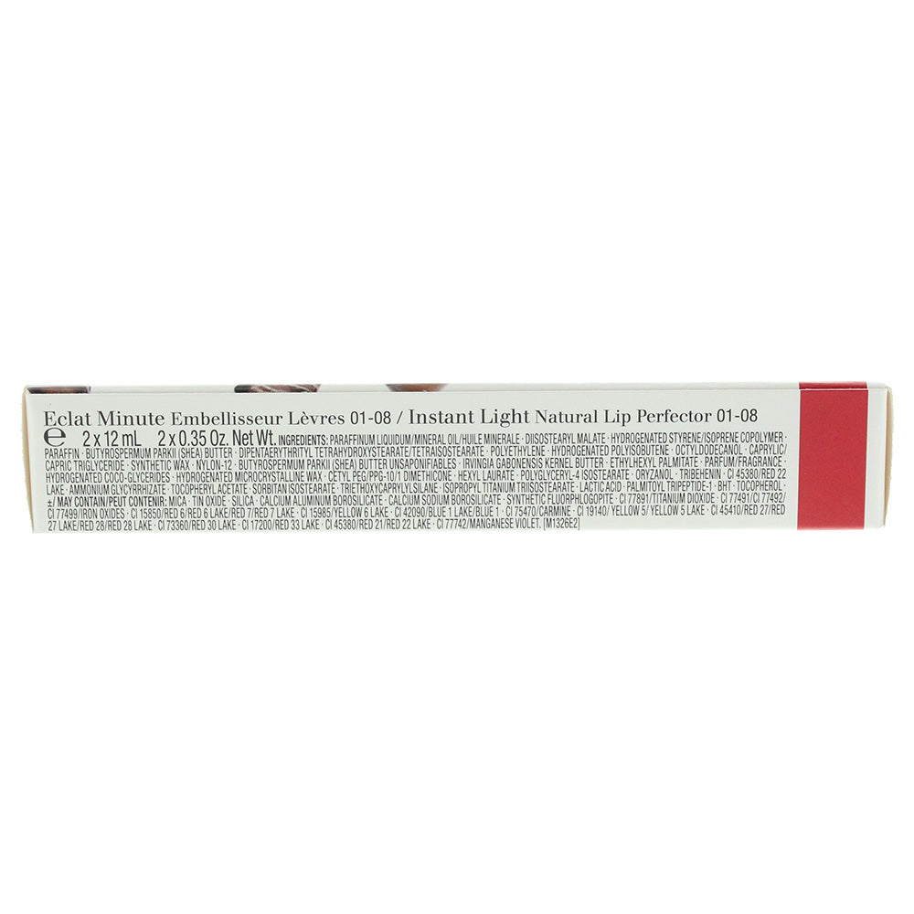 Clarins Instant Light Lip Perfector Duo: 01 Rose Shimmer 12ml - 08 Plum Shimmer 12ml