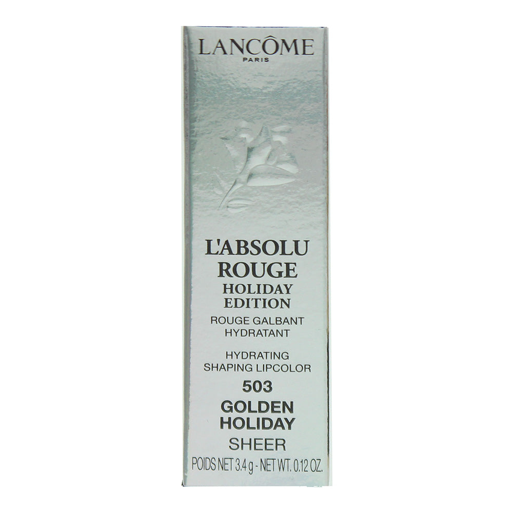Lancôme L'Absolu Rouge Holiday Edition 503 Golden Holiday Sheer Lipstick 3.4g - Box