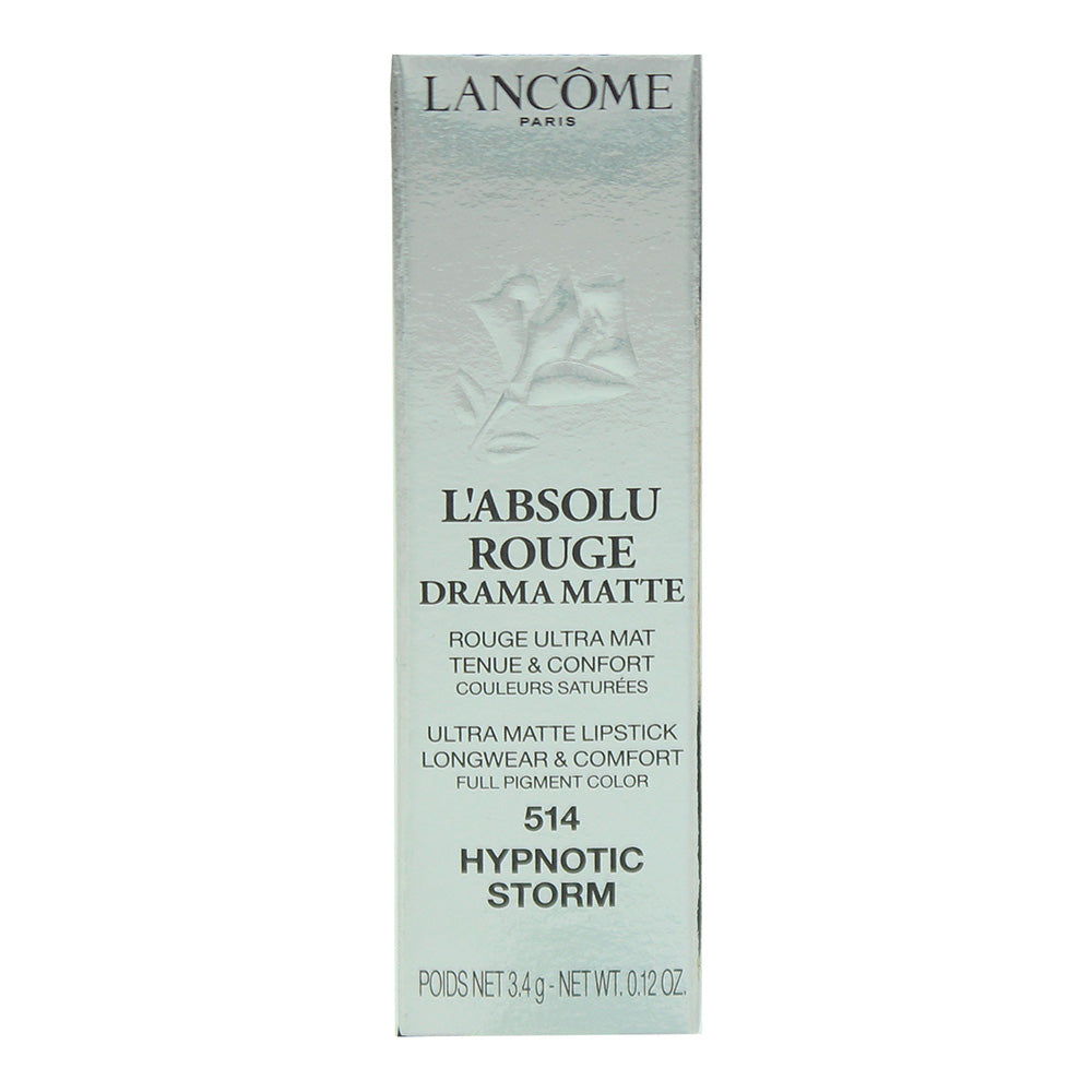 Lancôme L'Absolu Rouge Drama Matte 514 Hypnotic Storm Lip Color 3.4g - Box