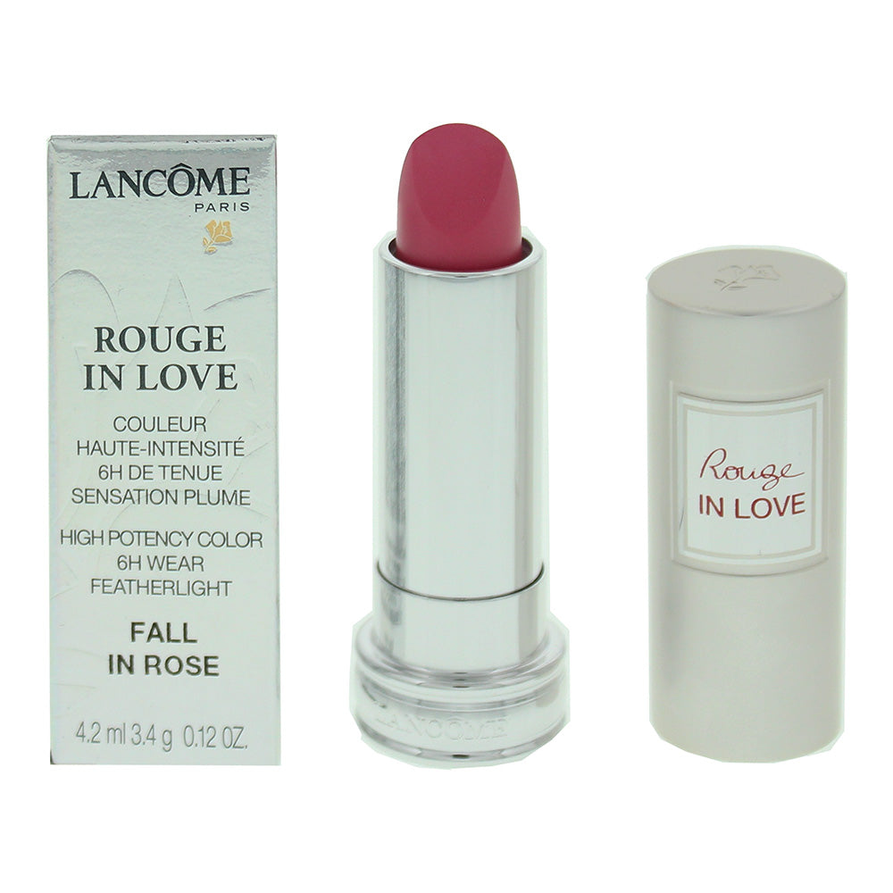 Lancome Rouge In Love Hi Potency 6h Wear #343B Fall In Rose Lip Color 3.4g