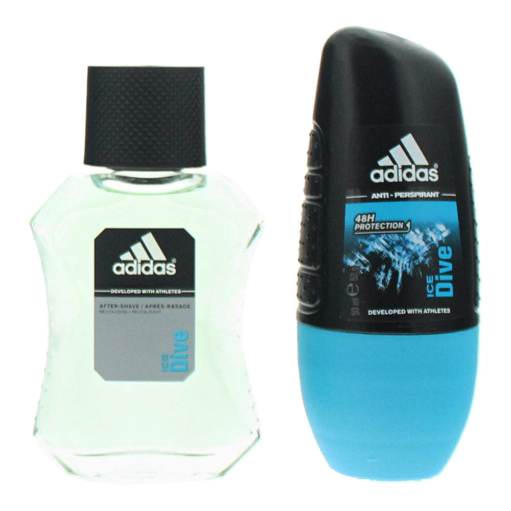 Adidas Ice Dive 2 Piece Gift Set: Aftershave 50ml - Deodorant Roll-On 50ml - Product