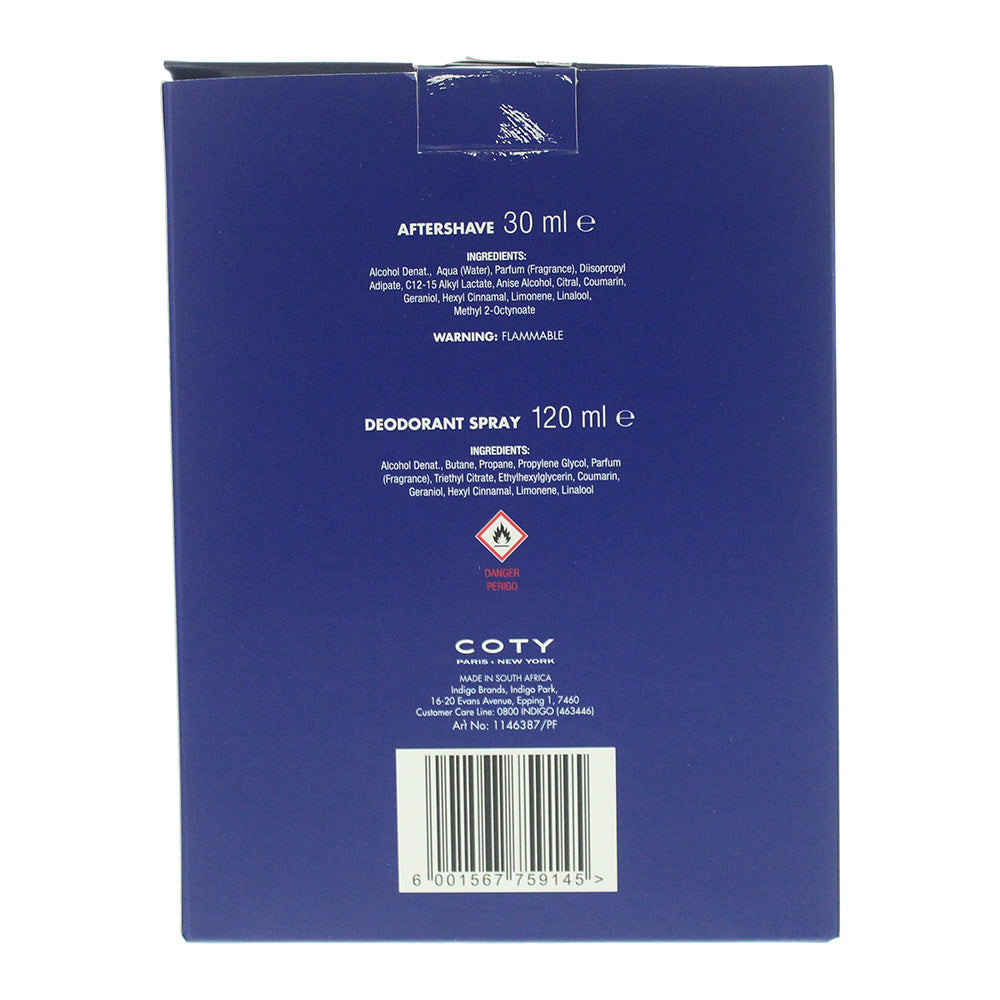 Coty Gravity 2 Piece Gift Set: Aftershave 30ml - Deodorant Spray 120ml