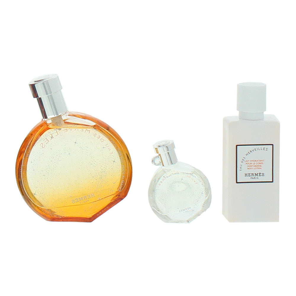 Hermès Eau des Merveilles 3 Piece Gift Set: Eau de Toilette 50ml - Eau de Toilette 7.5ml - Body Milk 40ml - Product