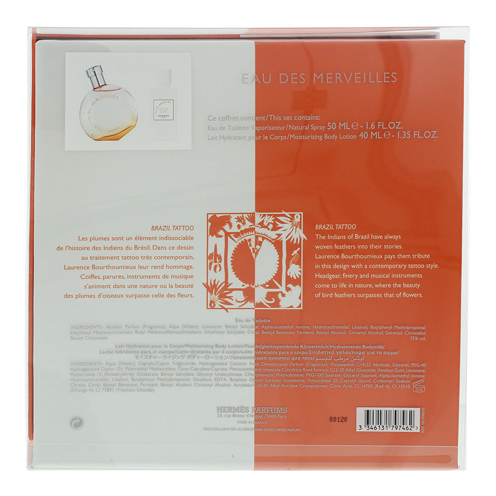 Hermès Eau des Merveilles 2 Piece Gift Set: Eau de Toilette 50ml - Body Lotion 40ml